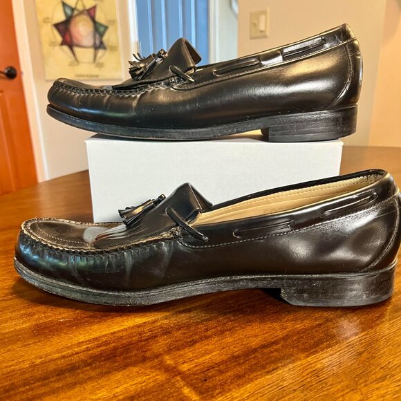 SAS Men\'s Black Leather Moc Toe Tassel Kiltie Dress Loafers Size 11.5 main image 6